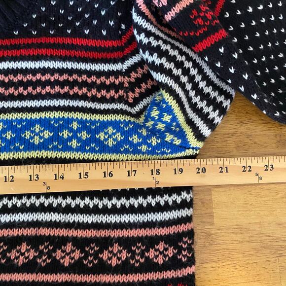 American Eagle Women's Fair Isle Striped Turtleneck Sweater Small Knit Cropped - Picture 10 of 11